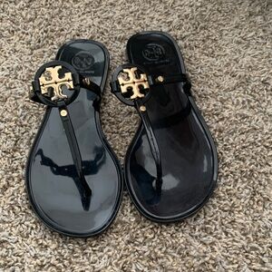 Tory Burch Black and Gold Sandals